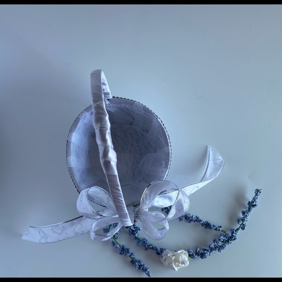 Handmade Pewter Blue Flower Girl Basket - Picture 14 of 16